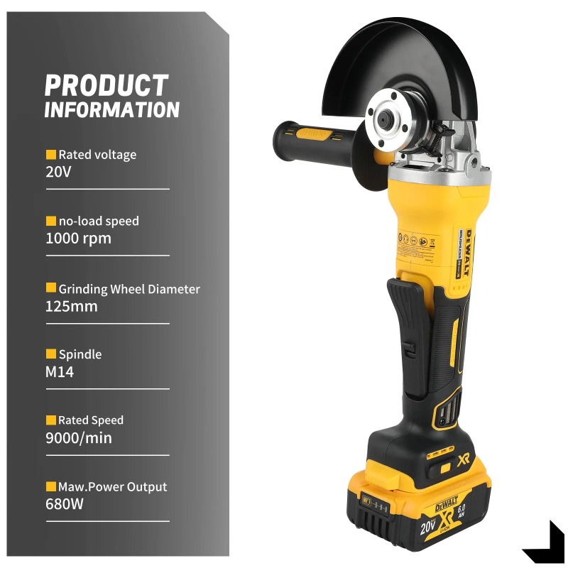 Dewalt 125mm Flat Head Angle G - огляд і ціна Brushless Angle Grinder Battery Powered