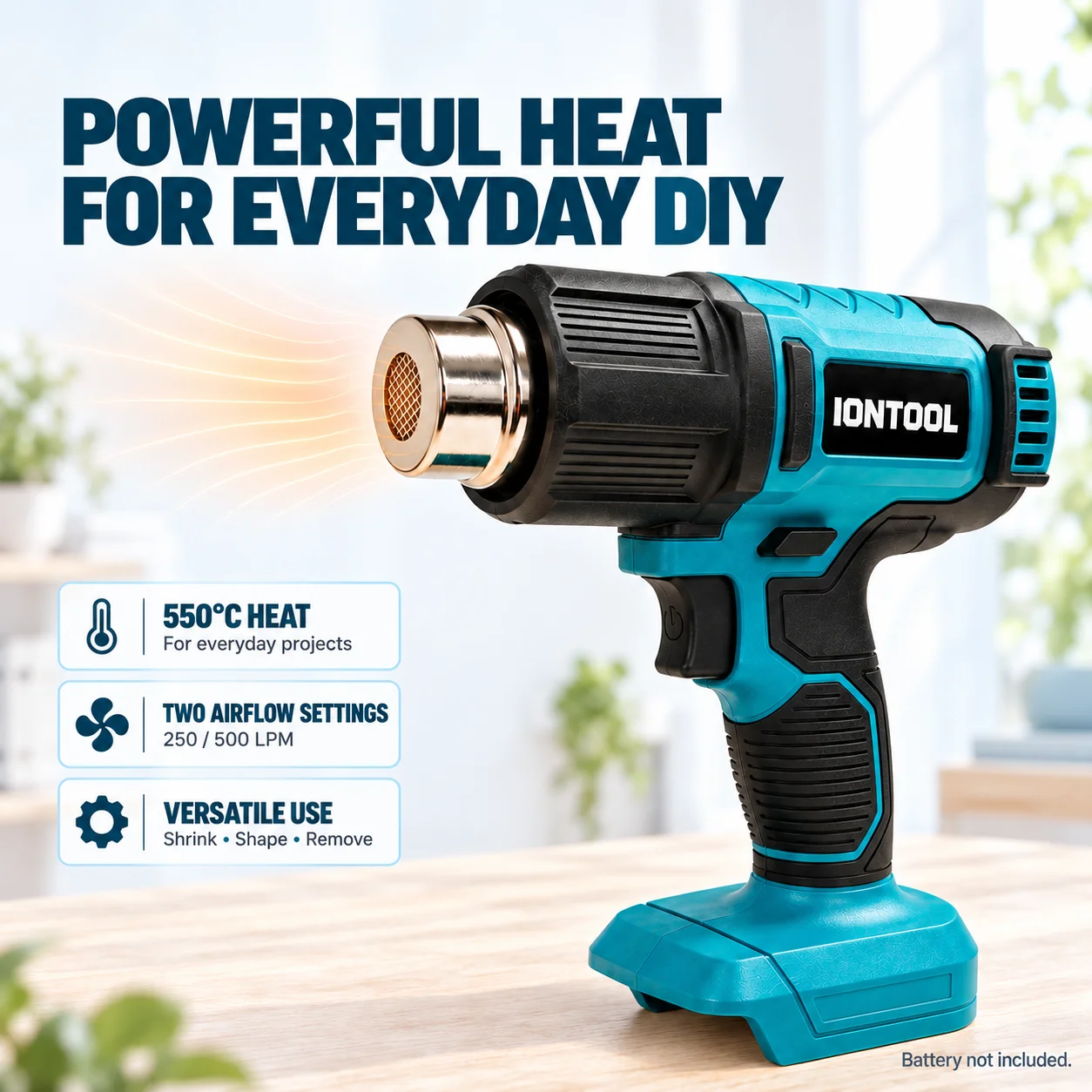 IONTOOL 550℃ Dual-Speed Compac - огляд і ціна Cordless Heat Gun For Shrink Tubing