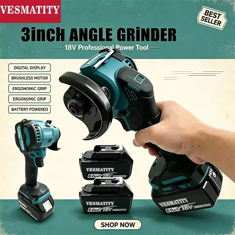 Digital Display Brushless Mini - огляд і ціна Brushless Angle Grinder Battery Powered