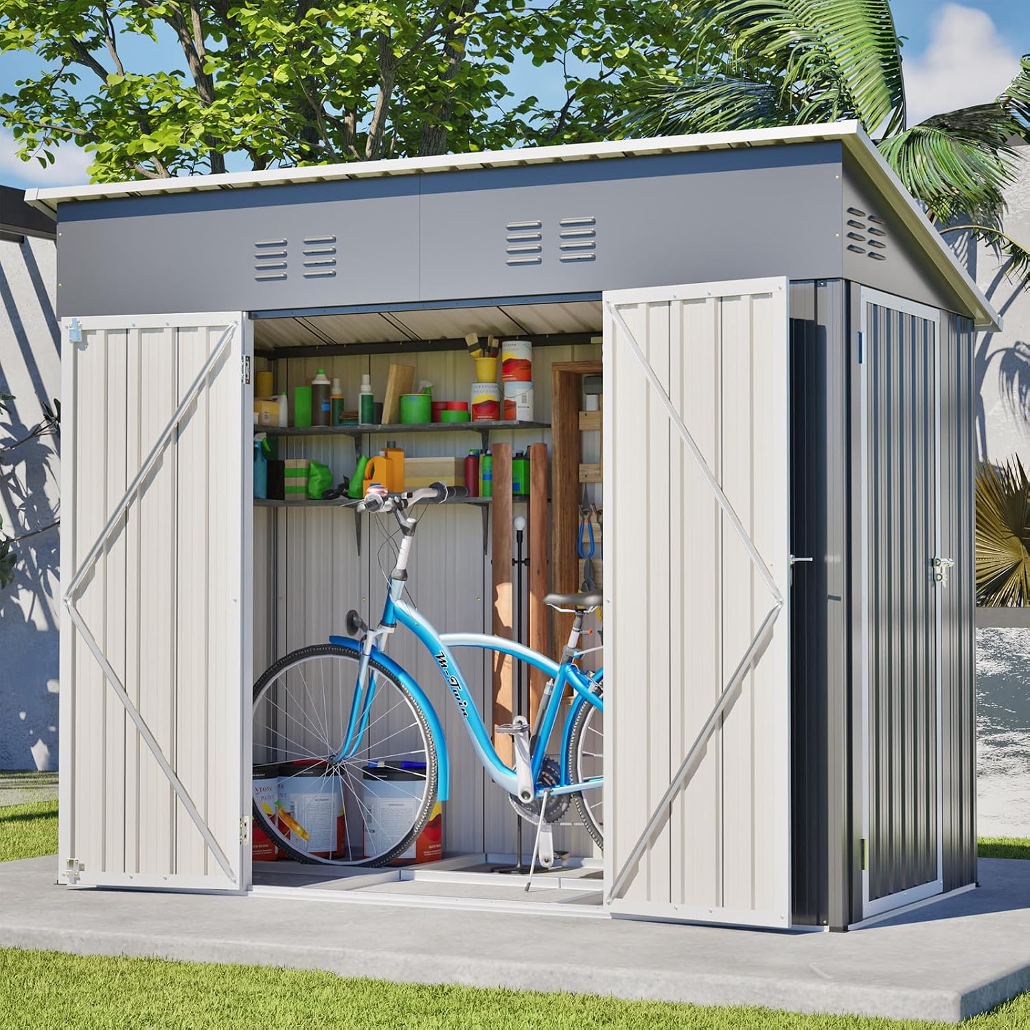 8x4 FT Outdoor Storage Shed wi - огляд і ціна Garden Tools