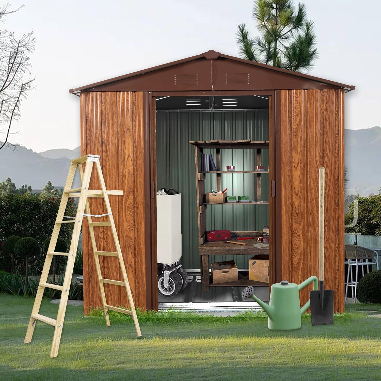 6x6FT Metal Outdoor Storage Sh - огляд і ціна Garden Tools